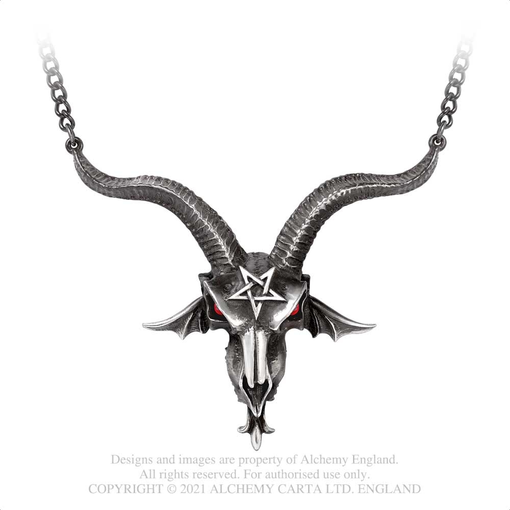 Alchemy - Baphometica (Large Baphomet Skull) Ketting - Zilverkleurig